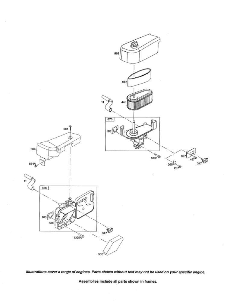 Base Air Cleaner/Filter Diagram and Parts List for 121S00 0005-2415 Briggs and Stratton Engine